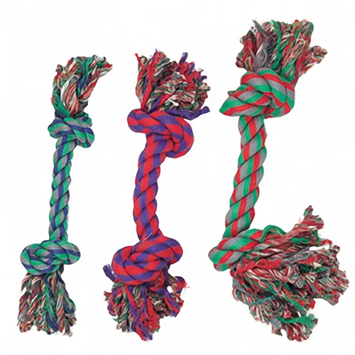 Flamingo Cotton Bone 2 Knots Mini ФЛАМІНГО МОТУЗЯНА КІСТКА МІНІ 2 вузли іграшка для собак — фото 1
