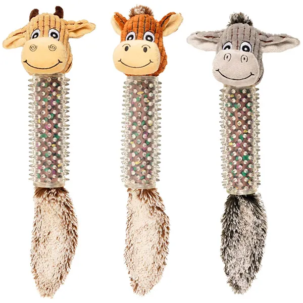 Flamingo Cow/Horse/Donkey Spines ФЛАМІНГО КОРОВА КІНЬ ВІСЛЮК м’яка іграшка з пищалкою для собак — фото 1