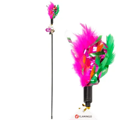 Flamingo Feather Stick дразнилка с перьями для котов