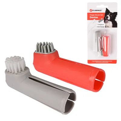 Flamingo Finger Toothbrush Set набор зубных щеток на палец