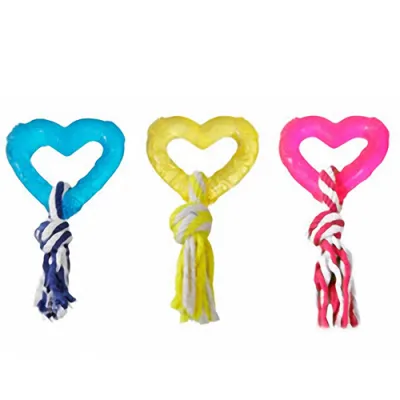 Flamingo Good4Fun Hart With Rope сердце с веревкой, игрушка для собак, TPR-резина
