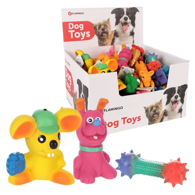 Flamingo Joytoys латексная игрушка с пищалкой для собак, в ассортименте