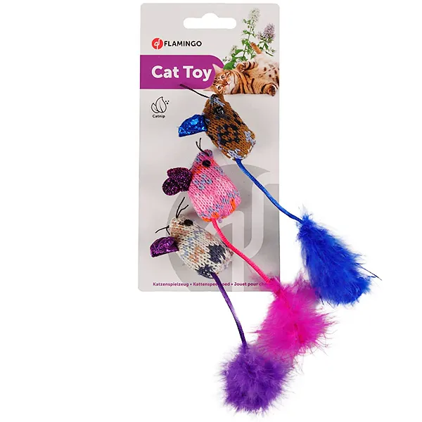 Игрушка для кошек с кошачьей мятой Flamingo Mohaire Mouse Glamour — фото 1