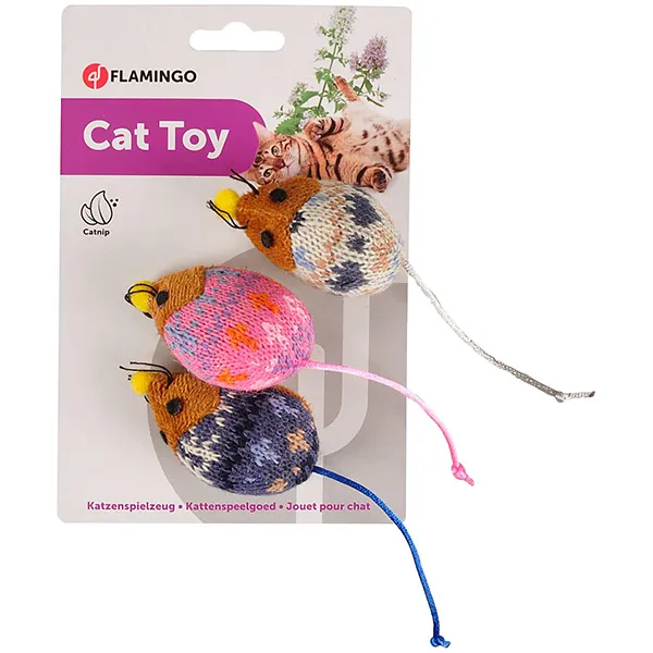 Игрушка для кошек с кошачьей мятой Flamingo Mohaire Mouse — фото 1