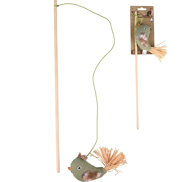 Flamingo Natura Delight Bird ФЛАМІНГО ПТАХ вудка дражнилка з котячою м’ятою іграшка для котів — фото 1