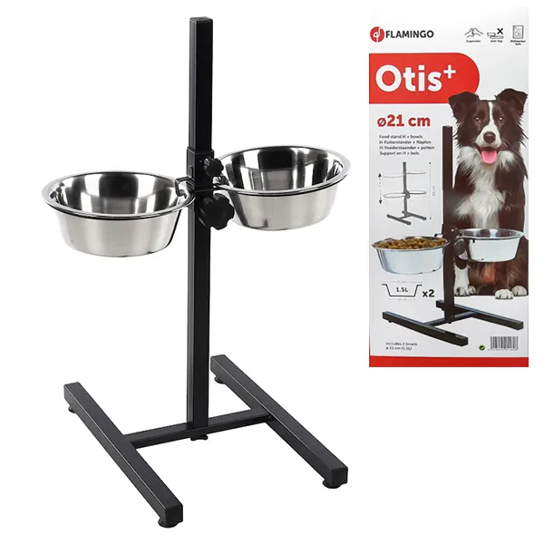Flamingo Otis+ H-Stand S ФЛАМІНГО ОТІС+ миски на штативі для собак, 2х1.5л — фото 1