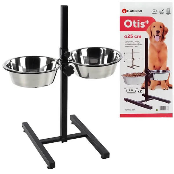 Flamingo Otis+ H-Stand М ФЛАМІНГО ОТІС+ миски для собак на штативі, 2х2.5л — фото 1