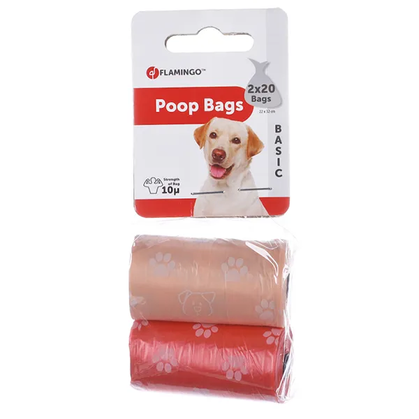 Flamingo Poop Bags Spring пакеты для фекалий собак 2 рул. по 20 пакетов — фото 1