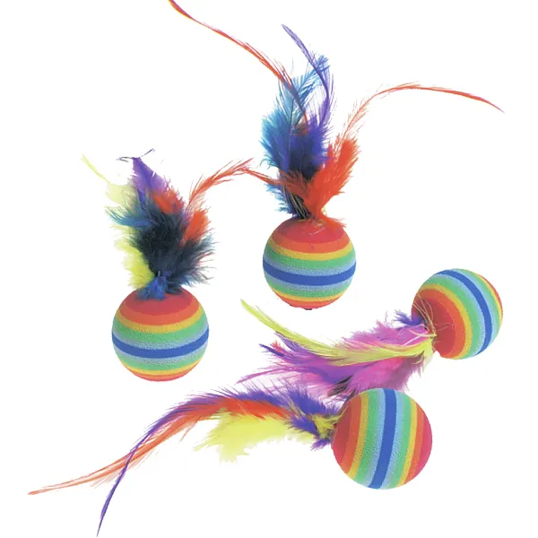 Игрушка для котов Flamingo Rainbow Ball 4 шт. — фото 1