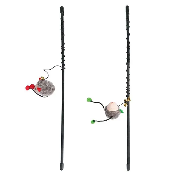 Вудка-дразнилка с мышкой для кошек Flamingo Rod With Mouse — фото 1