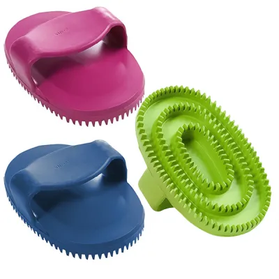 Овальна гумова масажна щітка Flamingo Ruber Oval Brush