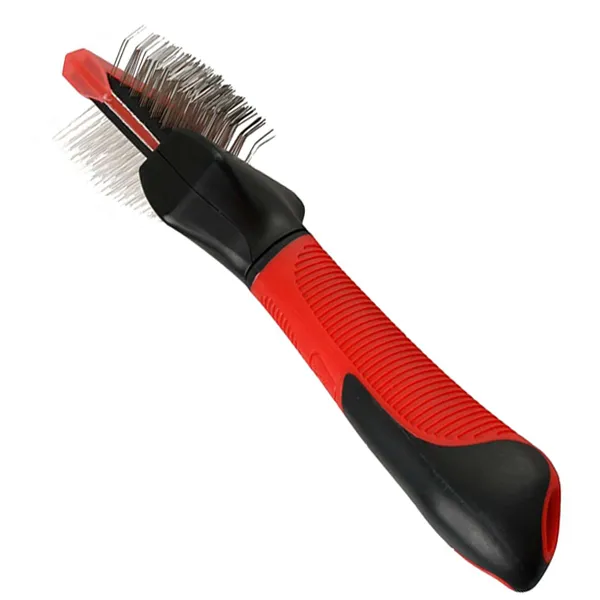 Flamingo Soft Slicker Brush 2in1 пуходерка для собак малых и средних пород — фото 1