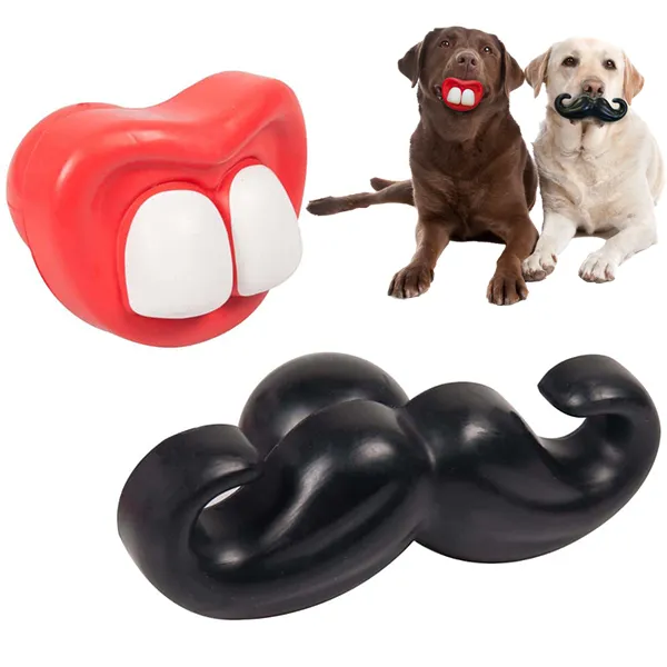 Flamingo Toy Rubber Moustache/Mouth резиновая игрушка для собак — фото 1