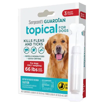 Капли от блох, клещей, комаров для собак от 30 кг, 6 мл Sergeant’s Guardian Dogs СЕРЖАНТС ГАРДІАН