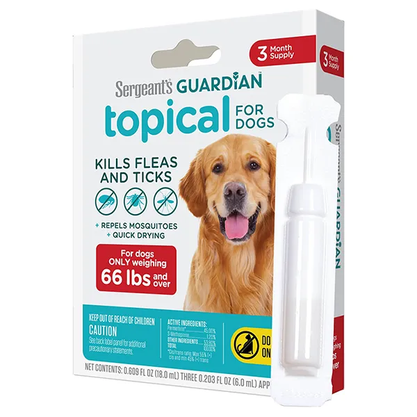 Капли от блох, клещей, комаров для собак от 30 кг, 6 мл Sergeant’s Guardian Dogs СЕРЖАНТС ГАРДІАН — фото 1