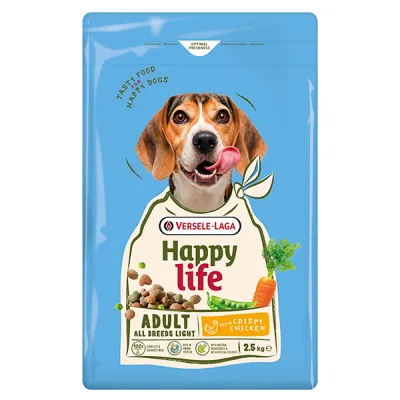 Happy Life Adult Light with Chicken ХЕППІ ЛАЙФ КОНТРОЛЬ ВАГИ низькокалорійний сухий преміум корм для собак всіх порід