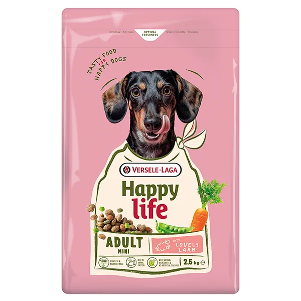 Happy Life Adult Mini with Lamb ХЕППІ ЛАЙФ МІНІ МАЛИХ ЯГНЯ сухий преміум корм для собак міні та малих порід — фото 1