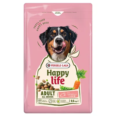 Сухой корм для собак с ягненком Happy Life Adult