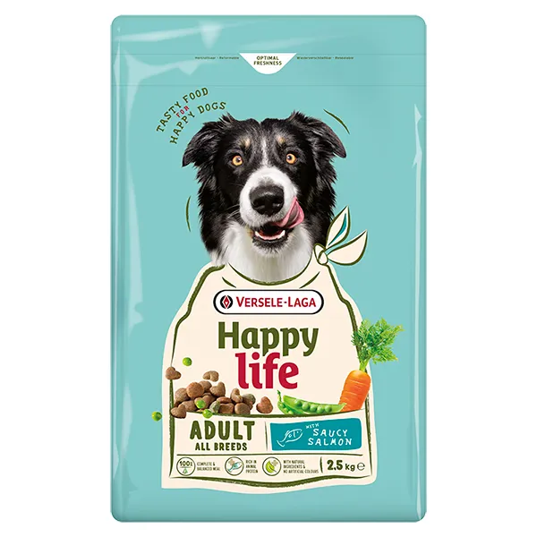 Happy Life Adult with Salmon ХЕППІ ЛАЙФ ЛОСОСЬ сухий преміум корм для собак усіх порід — фото 1