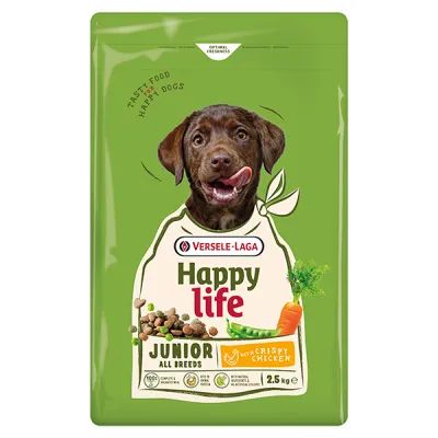Сухой корм для щенков с курицей Happy Life Junior