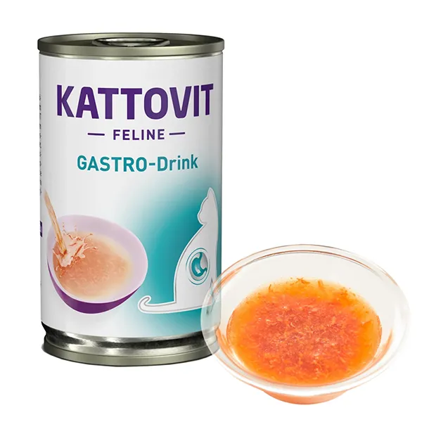Kattovit Veterinary Gastro Drink КАТТОВІТ ГАСТРО дієтичний напій для котів із захворюваннями шлунково-кишкового тракту та підшлункової залози, банка 135мл — фото 1