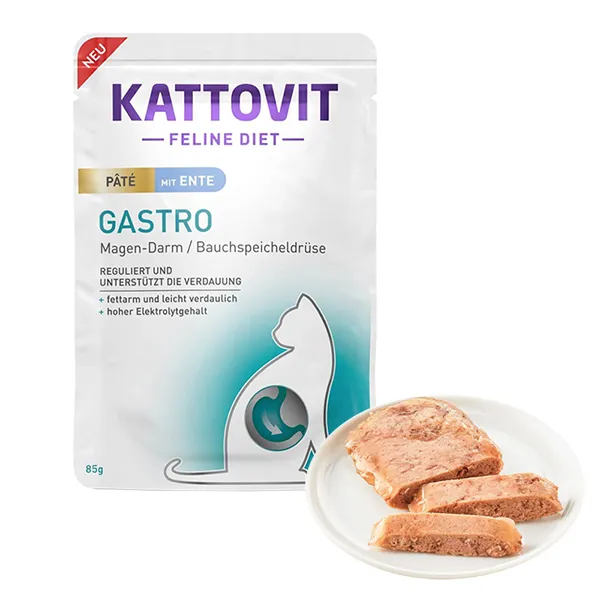 Kattovit Veterinary Gastro Duck Pate паштет для кошек, пауч 85 г — фото 1
