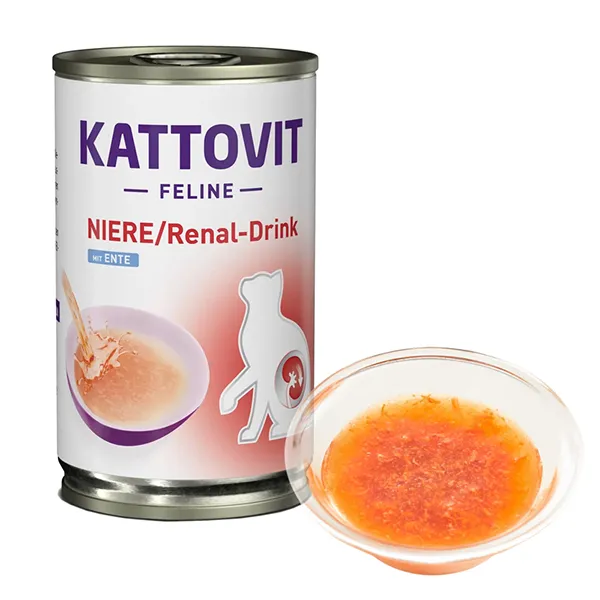 Kattovit Veterinary Niere Renal Drink диетический напиток для кошек, банка 135 мл — фото 1
