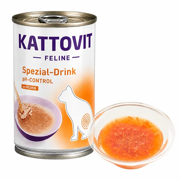 Kattovit Veterinary Urinary Drink КАТТОВІТ УРІНАРІ дієтичний напій для котів із захворюваннями нижніх сечовивідних шляхів, банка 135мл — фото 1