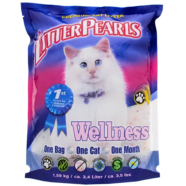 Litter Pearls Wellness ЛІТТЕР ПЕРЛС ВЕЛЛНЕС кварцовий силікагелевий наповнювач для туалетів котів — фото 1