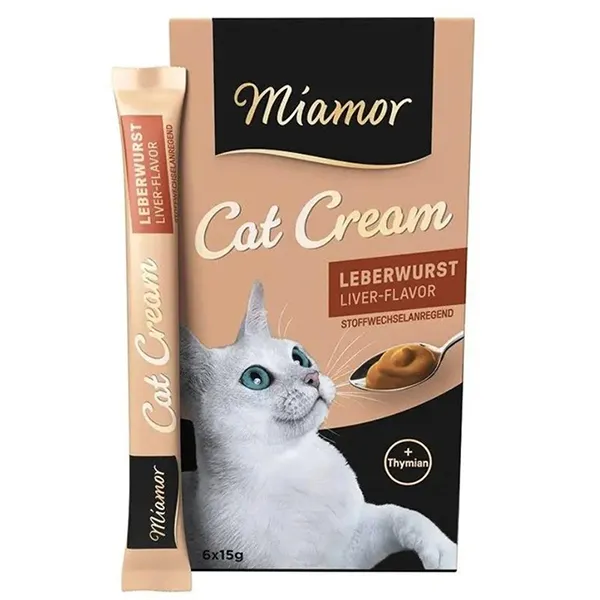 Miamor Cream Leberwurst МІАМОР ЛИВЕР крем жидкие лакомства для кошек — фото 1