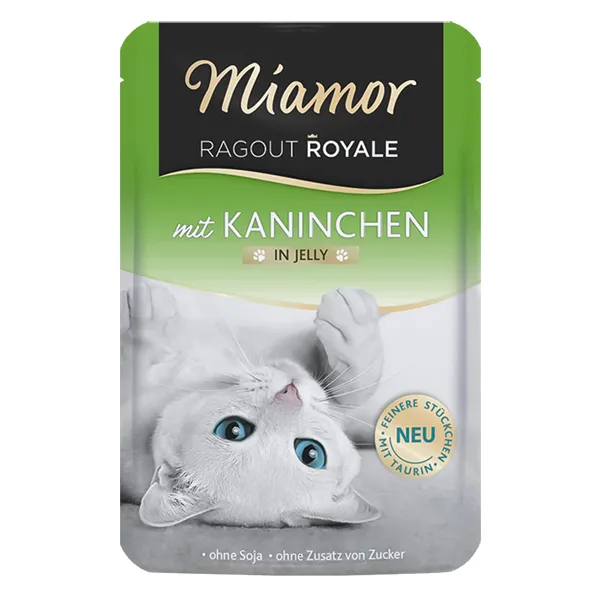 Miamor Ragout Royale mit Kaninchen МІАМОР РАГУ КРОЛИК шматочки в желе беззерновий повнораціонний вологий корм для котів, пауч 100г — фото 1