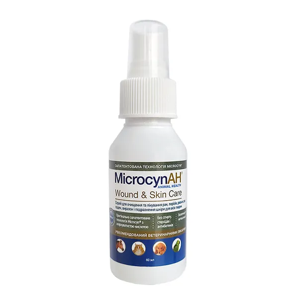 Microcyn Wound&Skin Care Spray МІКРОЦИН спрей для обробки ран і догляду за шкірою всіх видів тварин — фото 1