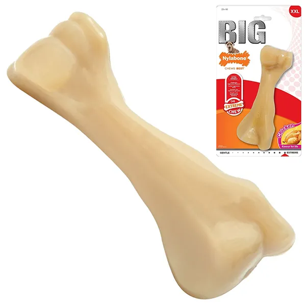 Nylabone Extreme Chew Big Bone НІЛАБОН БІГ БОУН жувальна іграшка для собак, смак курки — фото 1