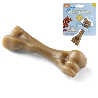Жевательная игрушка для щенков, кость, Nylabone Gourmet Puppy Femur Bacon