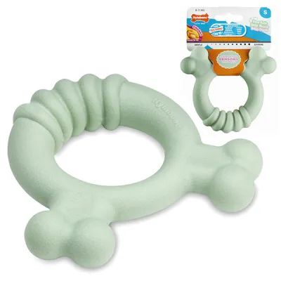 Nylabone Puppy Chew Tactile Ring Chicken НІЛАБОН ТАКТИЛЬНЕ КІЛЬЦЕ жувальна іграшка для цуценят, смак курки