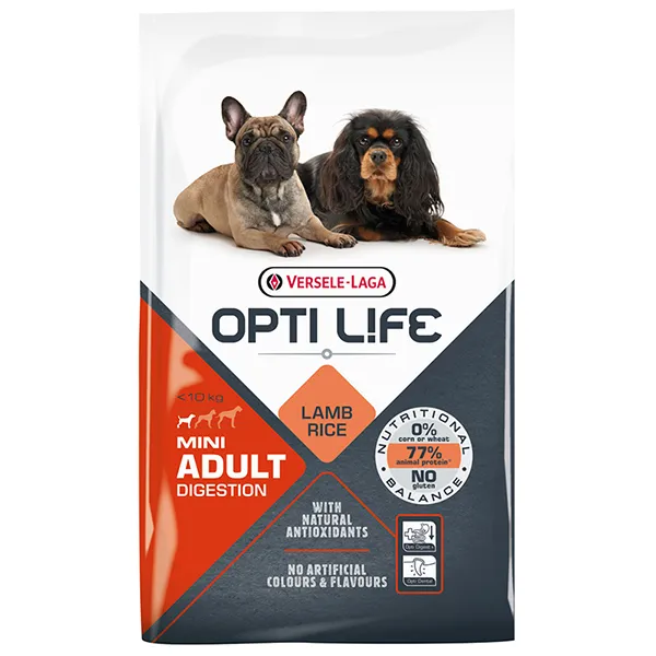 Opti Life Adult Digestion Mini ОПТІ ЛАЙФ ЯГНЯ МІНІ МАЛИХ сухий суперпреміум корм для собак з чутливим травленням міні та малих порід — фото 1