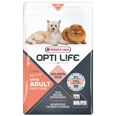 Сухой корм для собак для кожи и шерсти, мини и мелкие породы, Opti Life Adult Skin Care Mini