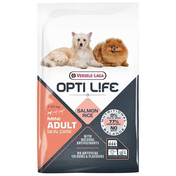 Opti Life Adult Skin Care Mini ОПТІ ЛАЙФ ЛОСОСЬ МІНІ МАЛИХ сухий суперпреміум корм для собак міні та малих порід — фото 1
