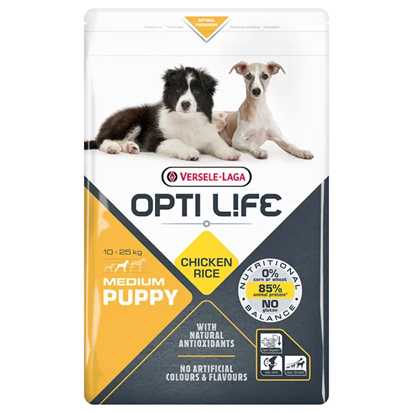Opti Life Puppy Medium ОПТІ ЛАЙФ ЦУЦЕНЯ СЕРЕДНІХ сухий суперпреміум корм для цуценят середніх порід — фото 1