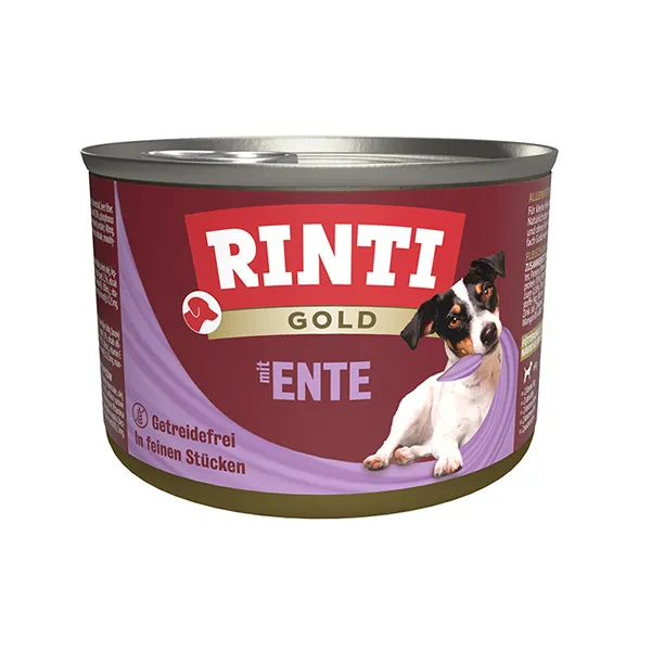 Rinti Gold mit Ente РІНТІ ГОЛД КАЧКА беззерновий повнораціонний натуральний вологий корм для собак — фото 1