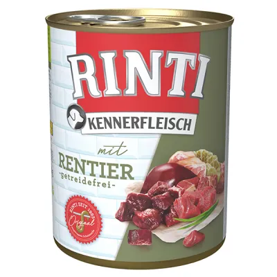 Влажный корм для собак беззерновой с олениной Rinti Kennerfleisch