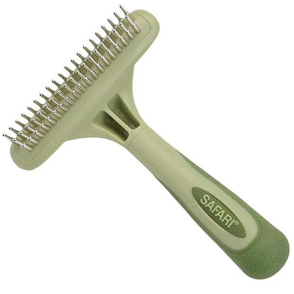 Safari Dog Rotating Pin Double Row Undercoat Rake САФАРІ ГРАБЛІ ДВОРЯДНІ з обертовими штифтами для підшерстка собак — фото 1