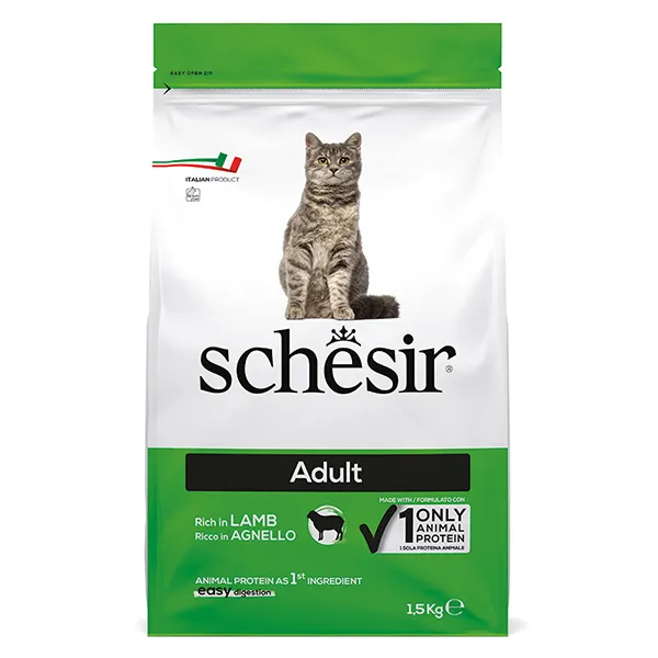 Сухой корм для кошек Schesir Cat Adult Lamb, монопротеиновый — фото 1