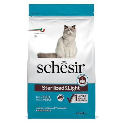 Сухой корм для стерилизованных кошек Schesir Cat Sterilized & Light Fish, монопротеиновый