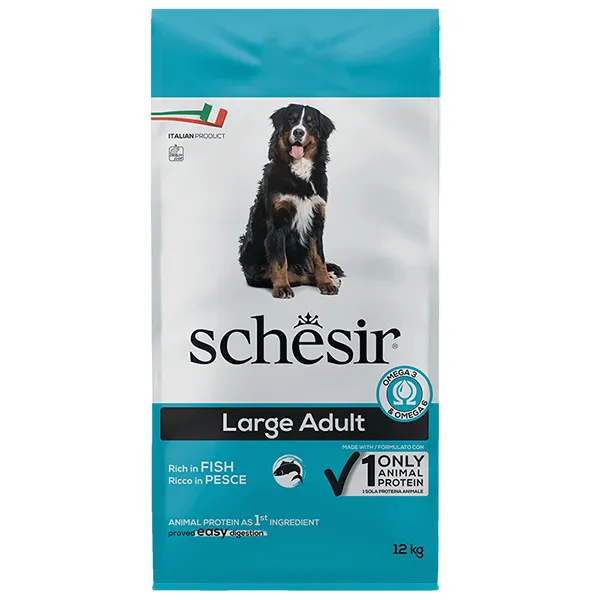 Schesir Dog Large Adult Fish ШЕЗІР ДОРОСЛИЙ ВЕЛИКИХ РИБА сухий монопротеїновий корм для собак великих порід — фото 1