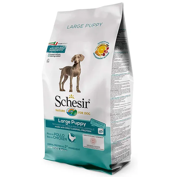 Schesir Dog Large Puppy ШЕЗІР ЦУЦЕНЯ КРУПНИХ КУРКА сухий монопротеїновий корм для цуценят великих порід — фото 1