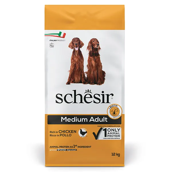 Сухой корм для собак средних пород, курица, Schesir Dog Medium Adult Chicken — фото 1