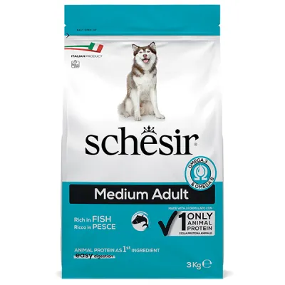 Сухой корм для собак средних пород, рыба, Schesir Dog Medium Adult Fish