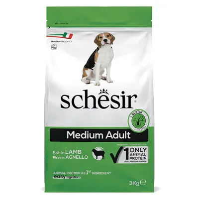 Сухой корм для собак средних пород, ягненок, Schesir Dog Medium Adult Lamb