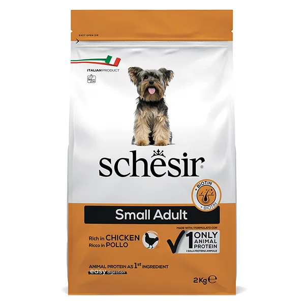 Schesir Dog Small Adult Chicken ШЕЗІР ДОРОСЛИЙ МАЛИХ КУРКА сухий монопротеїновий корм для собак малих порід — фото 1